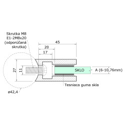 ZAMAK svorka na trubku ø 42,4 mm, sklo 6 - 10,76 mm ZAMAK svorka na trubku ø 42,4 mm, sklo 6 - 10,76 mm